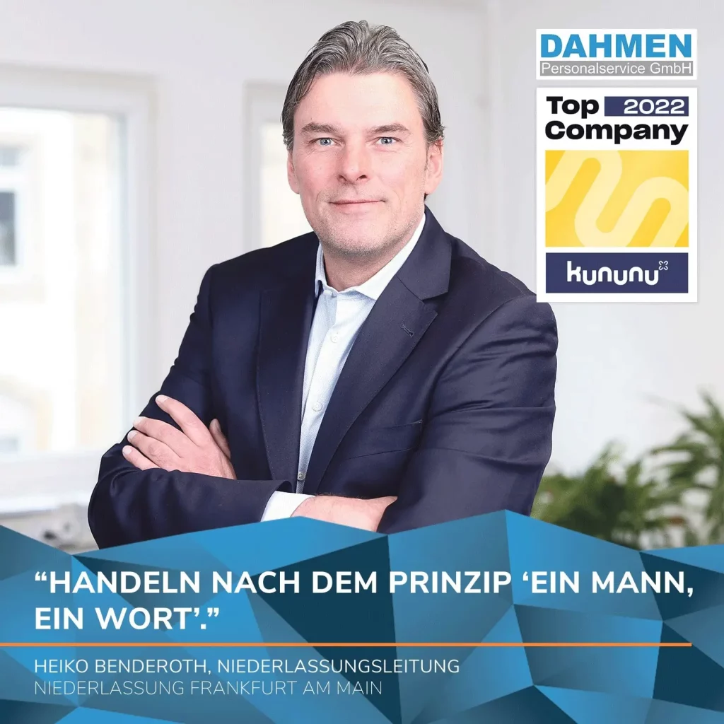 Zitat von Heiko Benderoth zu DAHMEN als Top Company