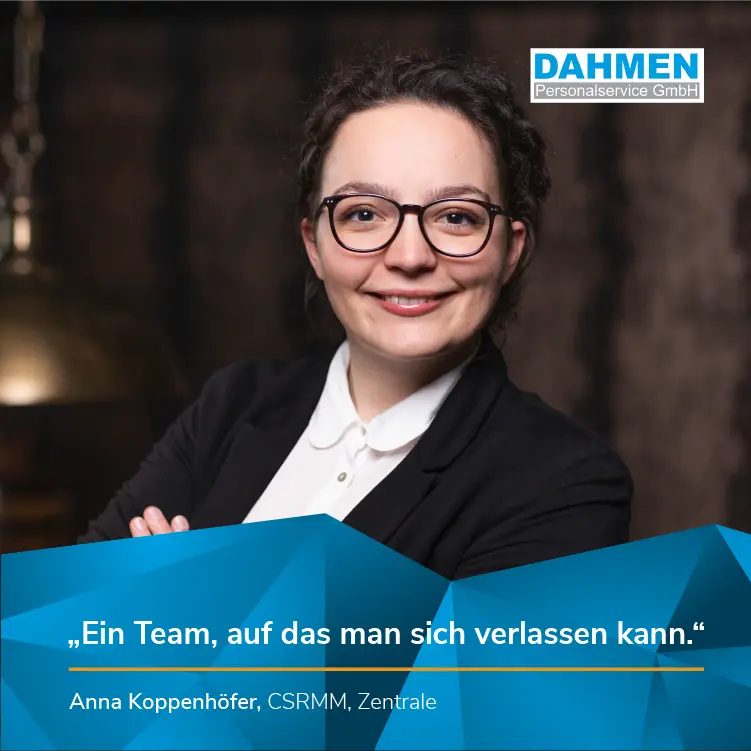 Bild von Anna Koppenhöher mit dem Zitat: Kurze und offene Kommunikationswege.